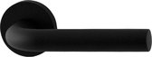 Ten hulscher Deurkruk op rozet - L-model - 19mm - geborsteld - zwart
