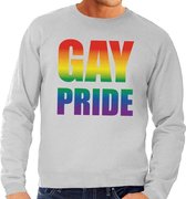 Gay pride regenboog sweater grijs voor heren XL