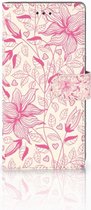 Bookcase hoesje Geschikt voor Samsung Galaxy Note 8 Pink Flowers