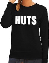 HUTS tekst sweater zwart dames - dames trui HUTS XS