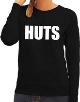 HUTS tekst sweater zwart voor dames XS