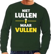 Niet Lullen maar Vullen tekst  sweater groen voor heren XL