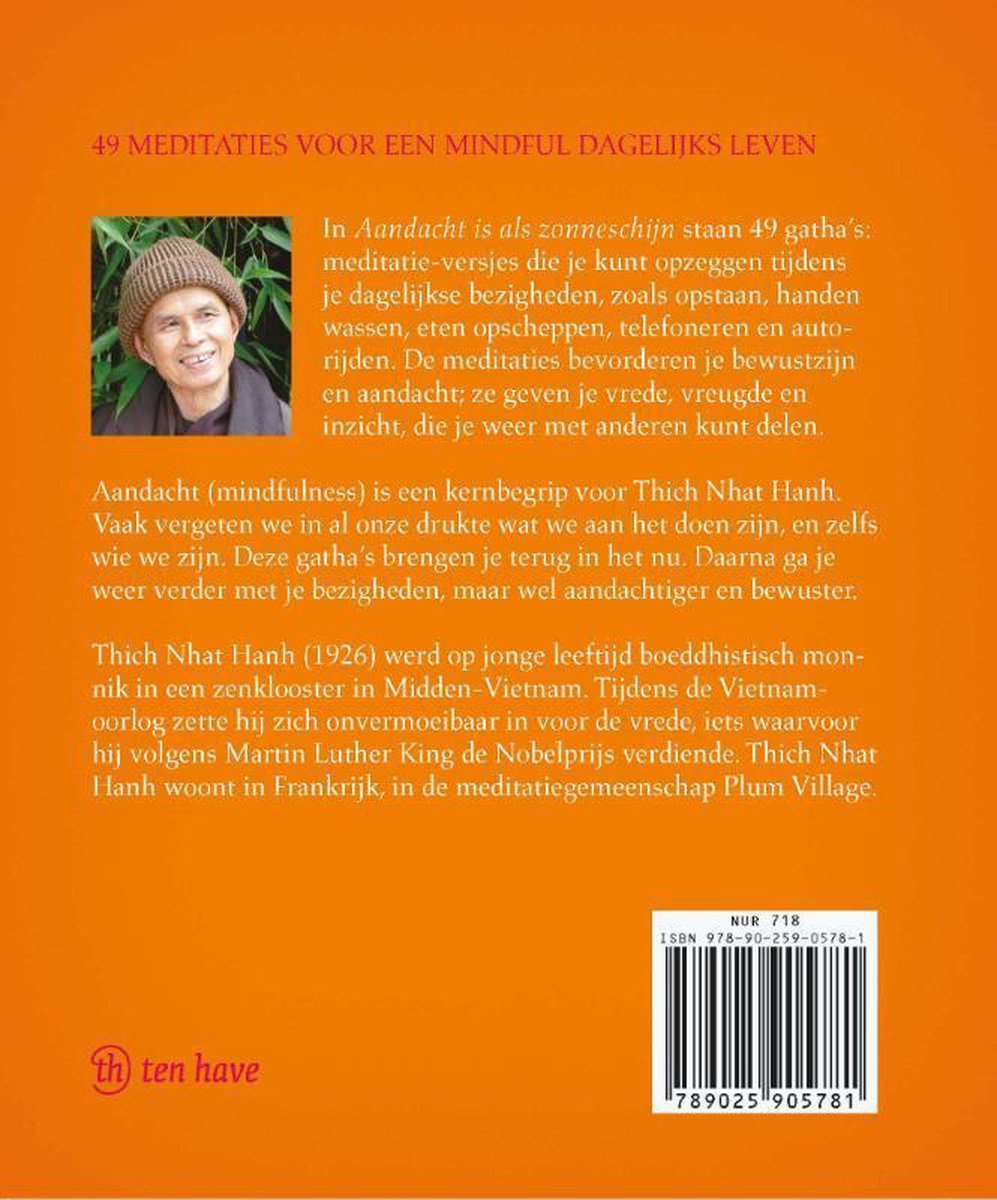 Aandacht is als zonneschijn - back cover