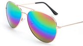 Piloten Zonnebril - Regenboog op Zilver in een doosje