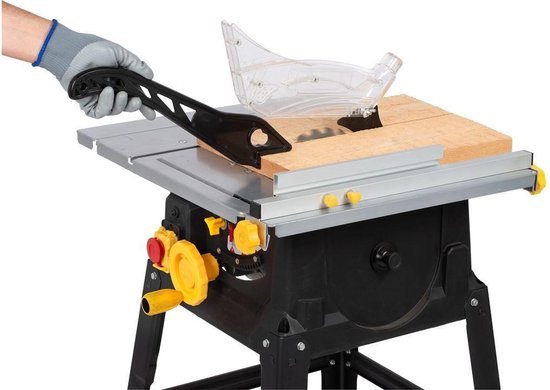 Powerplus elektrische tafelzaag POWX07590 - 4800W zaag, Ø210mm - recht, schuin, verstek - 479x469mm uitschuifbare tafel - met 1 acc.