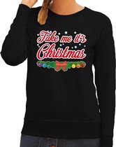 Foute kersttrui / sweater voor dames - zwart -Take Me Its Christmas XS (34)