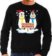 Foute kersttrui / sweater pinguin vriendjes zwart voor heren - Kersttruien S (48)