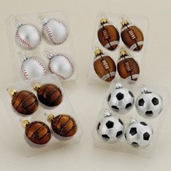 Valink 6pcs baubles set 6cm sports balls themed Christmas
