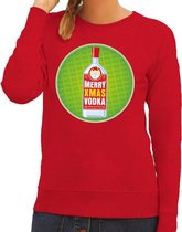 Foute kersttrui / sweater Merry Chrismas Vodka rood voor dames - Kersttrui voor wodka liefhebber XL (42)