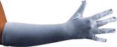 Handschoenen satijn luxe zilver (40cm)
