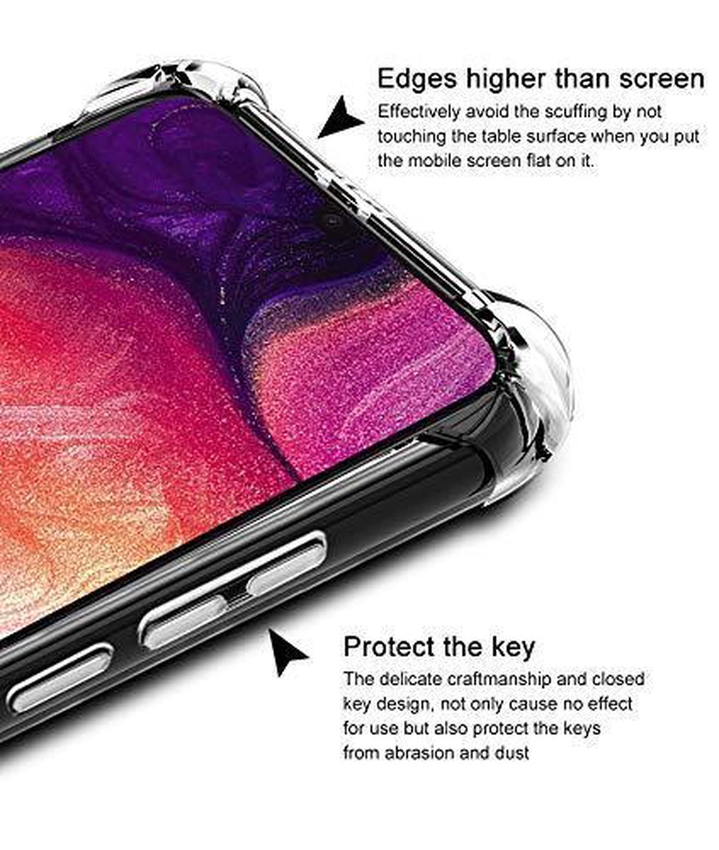 Kit Protection Samsung Galaxy A50 : Coque Transparente + 2 Vitres En Verre Trempé - Neuf
