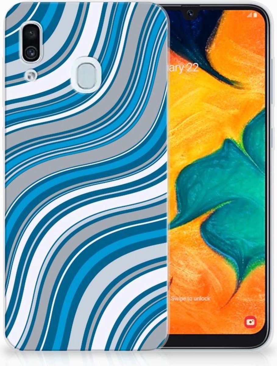 Samsung Galaxy A30 TPU bumper Waves Blue