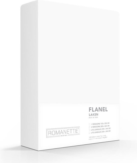 Hoogwaardige Flanel Laken Wit | 150x250 |Eenpersoons | Warm En Zacht