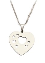 Hartje met hartjes ketting | RVS | 316L | liefde | bff