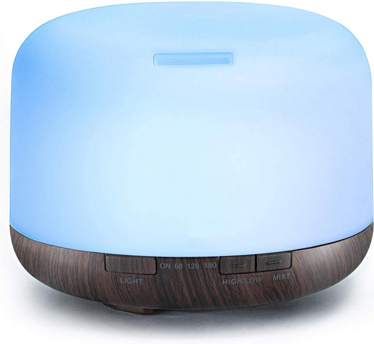 Goedkoopste HomeDays Aroma Vernevelaar | Luchtbevochtiger voor Aromatherapie | Etherische Olie Diffuser | Aroma Diffuser | Half Donker Hout - 500ml met Gratis Etherische Olie (10 ml