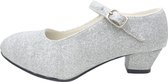 Spaanse Prinsessen schoenen zilver glitter maat 26 (binnenmaat 16 cm) bij jurk