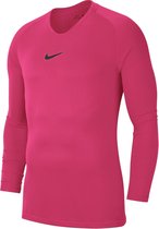 Nike Park Dry First Layer Longsleeve  Thermoshirt - Maat M  - Mannen - roze/zwart