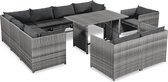 Tuin Loungeset  Grijs 32-delig Rattan met TAFEL / Lounge set tuin / Relax bank / Lounge bank tuin / Tuinbank / Loungebank / Tuinset / Tuinstoel