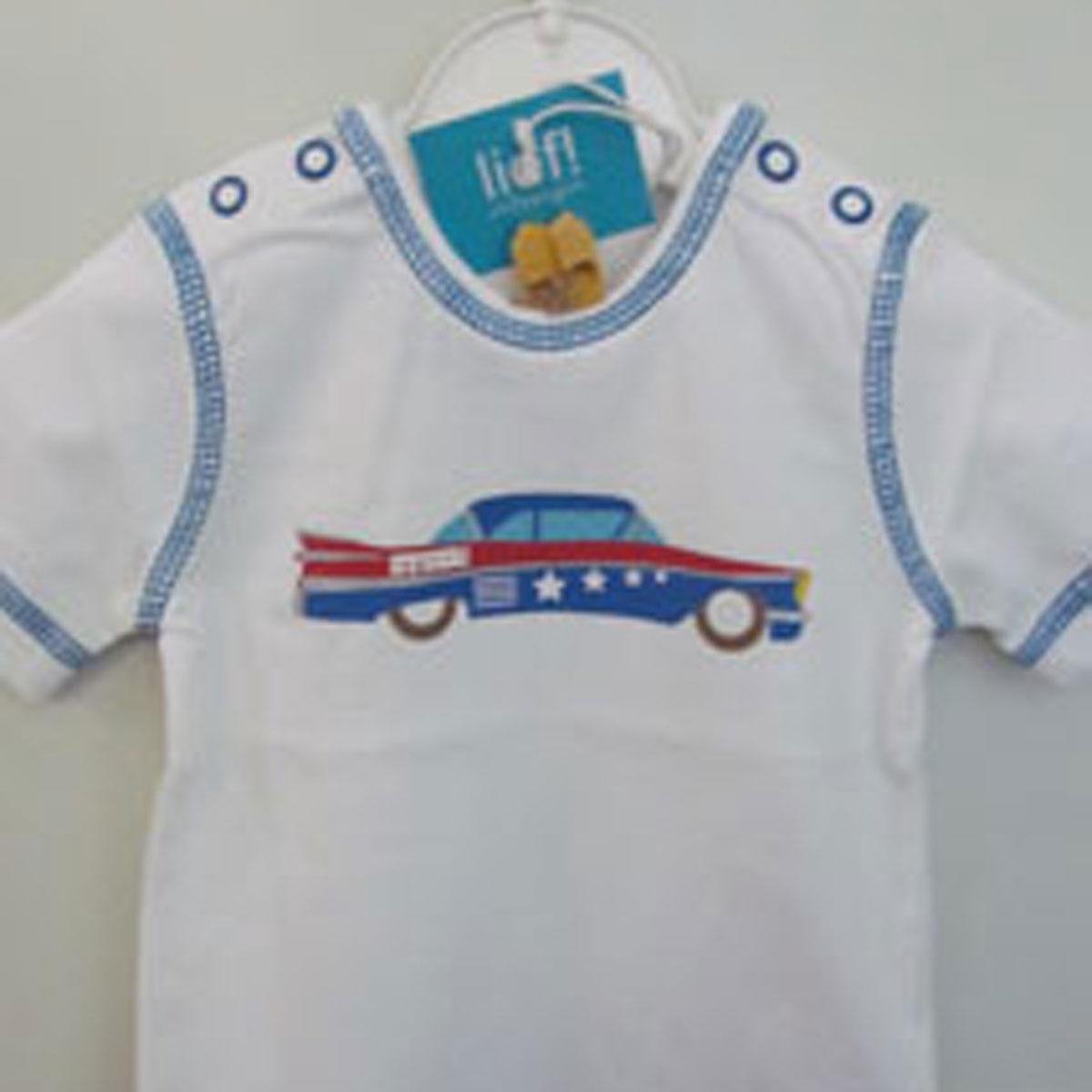 Lief! t-shirt wit met Amerikaanse auto mt 80