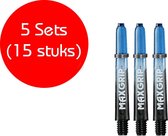 Dragon darts - Maxgrip – 5 sets (15 stuks) - dart shafts - zwart-blauw - darts shafts - short