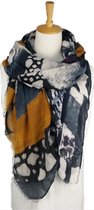 Zachte viscose dames sjaal met abstracte print - 85 x 180 cm