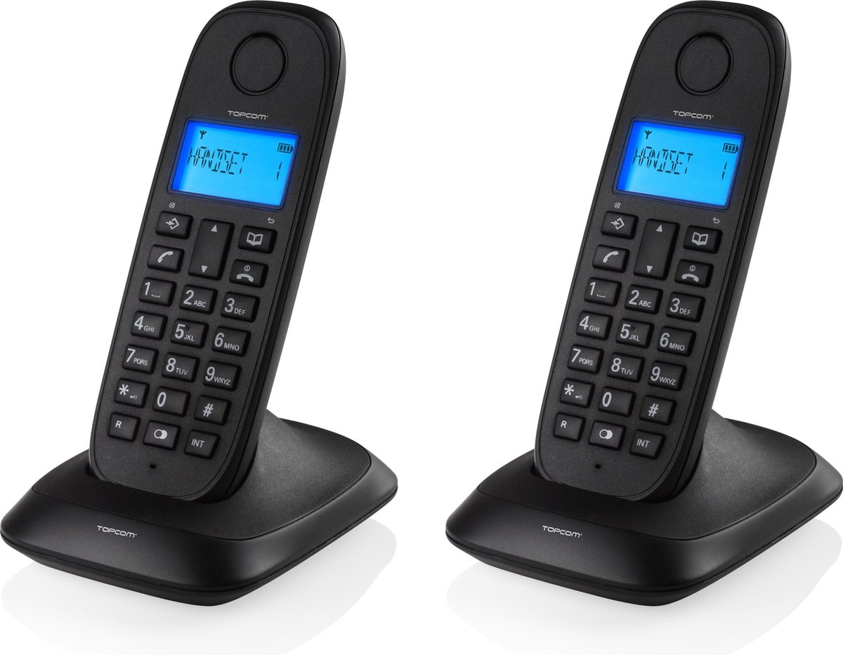 VTECH CS2001 Draadloze DECT-telefoon met 2 handsets voor thuis met ongewenste oproepblokkering, betrouwbaar lang bereik tot 300 m, nummerherkenning