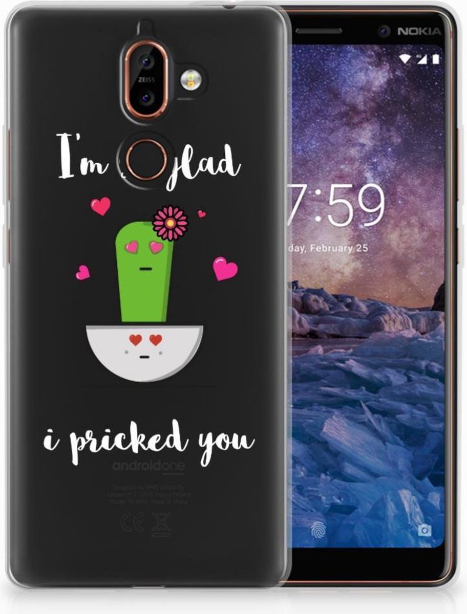 Back Cover voor Nokia 7 Plus Telefoonhoesje met Naam Cactus Glad