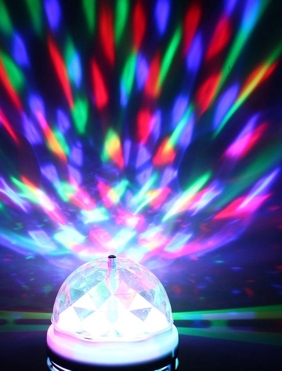 Verlichting Weerkaatsing trog RGB Crystal E27 LED Rotating disco lamp | bol.com