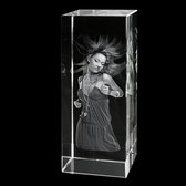 3D Foto in glas Afm: 80 x 200 x 80 mm incl. lichtsokkel met adapter