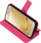Roze Samsung Galaxy J2 2016 TPU wallet case booktype hoesje HM Book