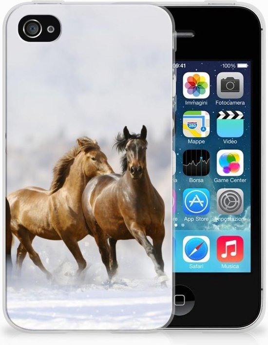 Uitreiken Stof Vermindering iPhone 4 | 4s TPU-siliconen Hoesje Paarden | bol.com