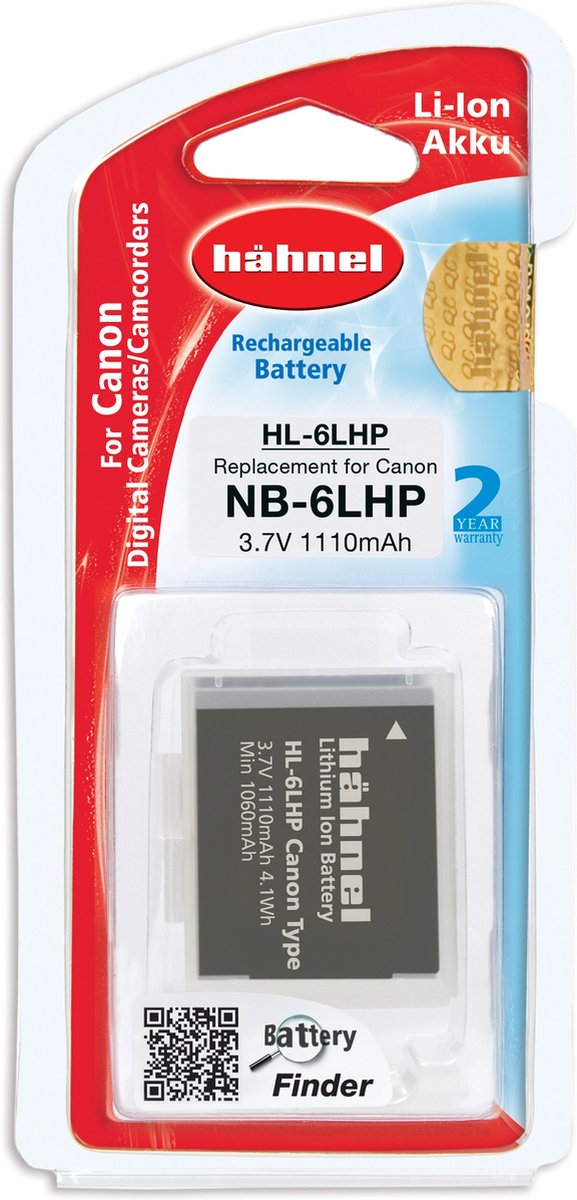 HÃ¤hnel HL-6LHP accu - Canon NB-6LH model