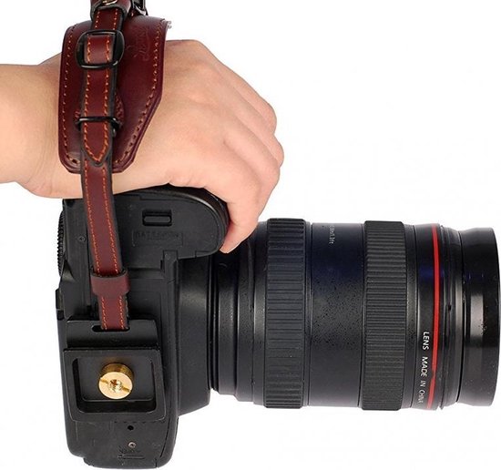 Dragonne En Cuir Pour Appareil Photo - Plaque De Dégagement Rapide Incluse - Compatible Canon, Nikon, Sony, Etc. - 7