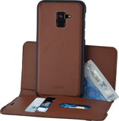 Azuri wallet case met removable magnetic cover - camel-voor Samsung A8 (A530)