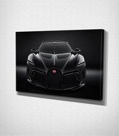 Bugatti La Voiture Noire Canvas - 120 x 80 cm - Auto - Schilderij - Canvas - Slaapkamer - Wanddecoratie  - Slaapkamer - Foto op canvas