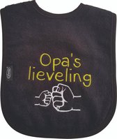 Zwarte slab met "Opa's lieveling"