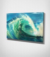 Ocean Wave - 60 x 40 cm - Schilderij - Canvas - Slaapkamer - Wanddecoratie  - Slaapkamer - Foto op canvas