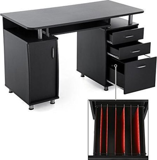 COMPUTERBUREAU VOOR THUIS OF OP KANTOOR MET WITTE LADEN TAFEL 100 CM Loft Skandinavisch