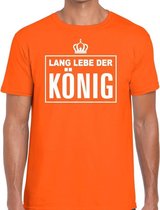 Oranje Lang lebe der Konig Duitse tekst shirt heren - Oranje Koningsdag/ Holland supporter kleding XL