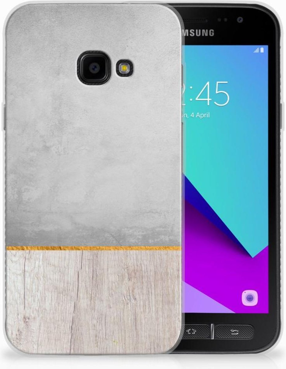 Samsung Galaxy Xcover 4 | Xcover 4s Bumper Hoesje Wood Concrete