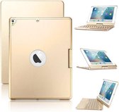 Tablet2you - Toetsenbord - Notebookcase voor alle modellen iPad Air - Air 2 - Pro 9.7 - iPad 2017 - iPad 2018 met roterende case & verlicht toetsenbord - Goud kleurig