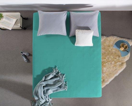 Hoogwaardige Dubbel Jersey Hoeslaken Turquoise | 80x200 | 220 Gram | Extra Dikke Kwaliteit