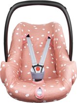 Briljant Baby Autostoelhoes interlock - grey pink - spots - maat 0+
