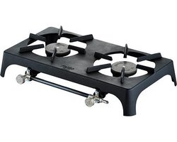 Foker QP 2 Kroonbrander 2 pits gietijzer - onbeveiligd - 2 x 2,5 kW vermogen per pit - regelbaar kooktoestel - camping