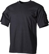 MFH - US T-Shirt - korte mouw met mouwzakken - zwart - Maat L