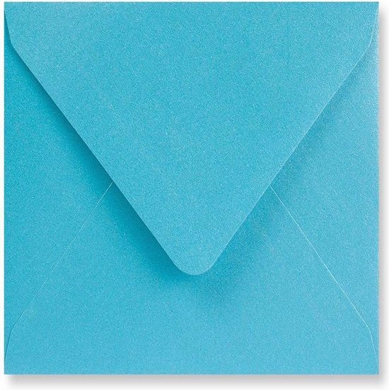Parelmoer blauwe enveloppen 13x13 cm 100 stuks | bol.com