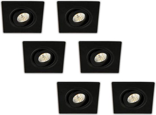 diameter hoe te gebruiken film Groenovatie LED Inbouwspot 3W - Vierkant - Kantelbaar - Aluminium - Dimbaar  - Zwart -... | bol.com