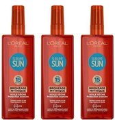 L’Oréal Sublime Sun Oil Spray – Factor 15 – 150 ml – 3 Stuks