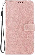 Samsung Galaxy A7 2018 Bookcase - Roze - Bloemen - Portemonnee Hoesje