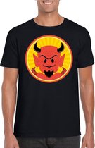 Halloween rode duivel t-shirt zwart heren L